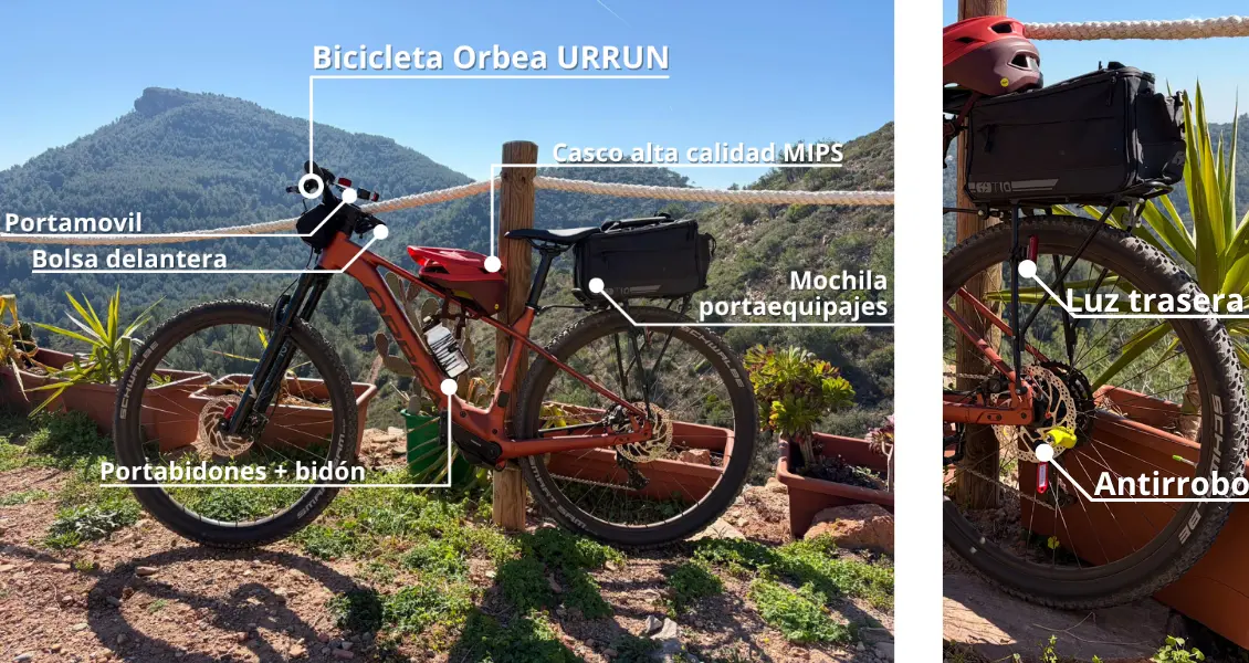 Bicicleta Orbea Urrun y equipamiento
