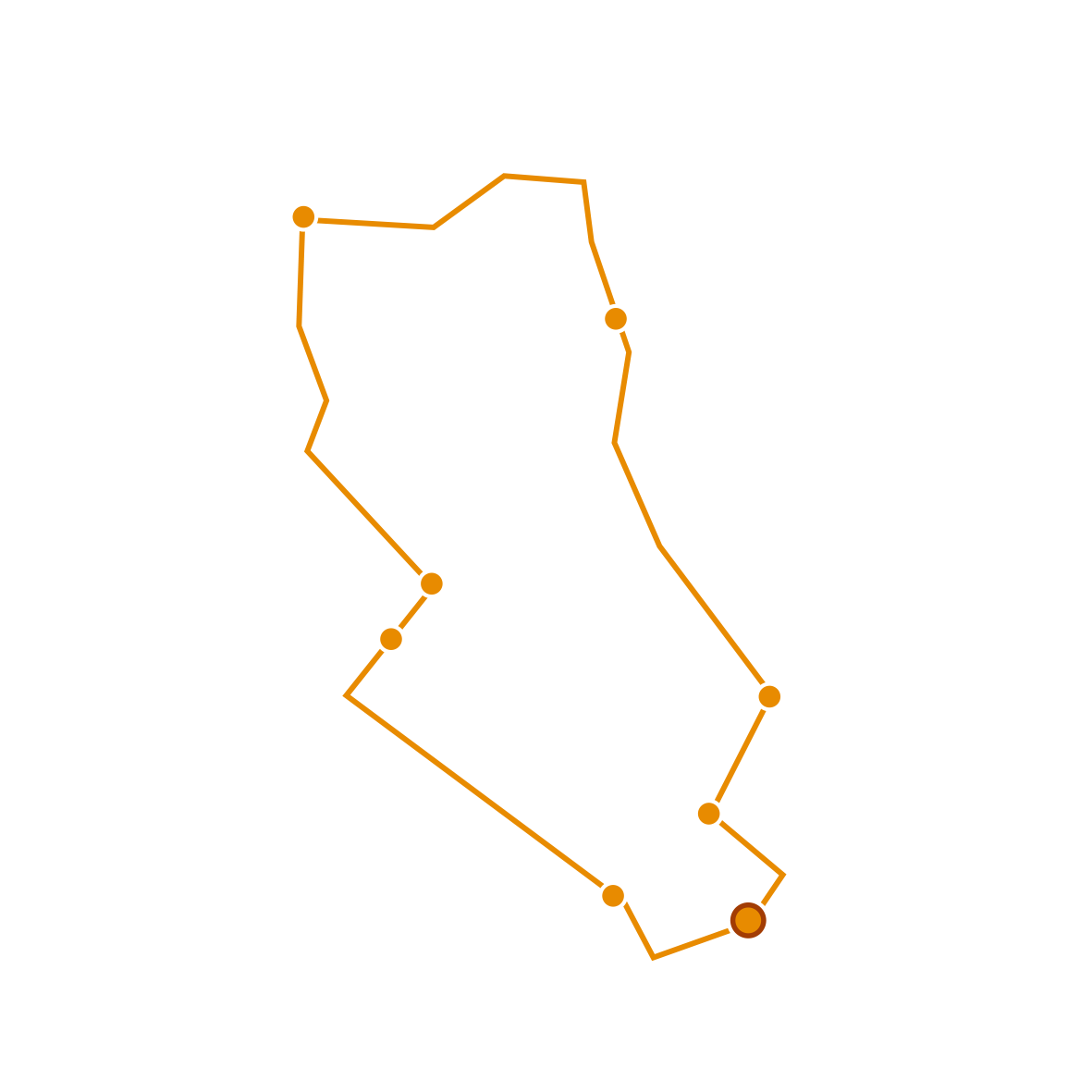 Croquis de la ruta Ragudo