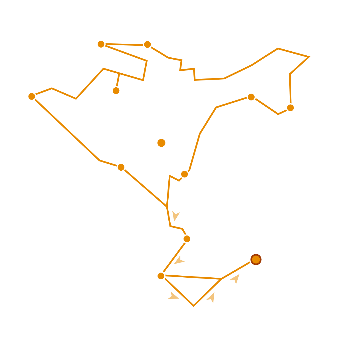 Croquis de la ruta Santarenya
