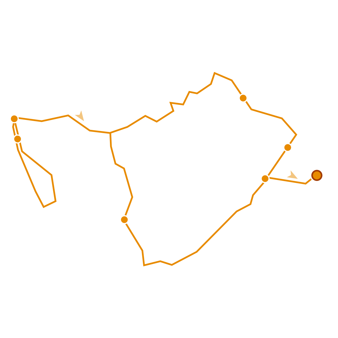 Croquis de la ruta de Portacoeli