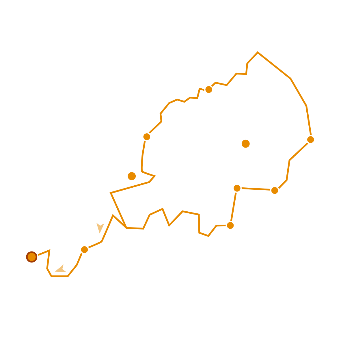 Croquis de la ruta de Xocainet