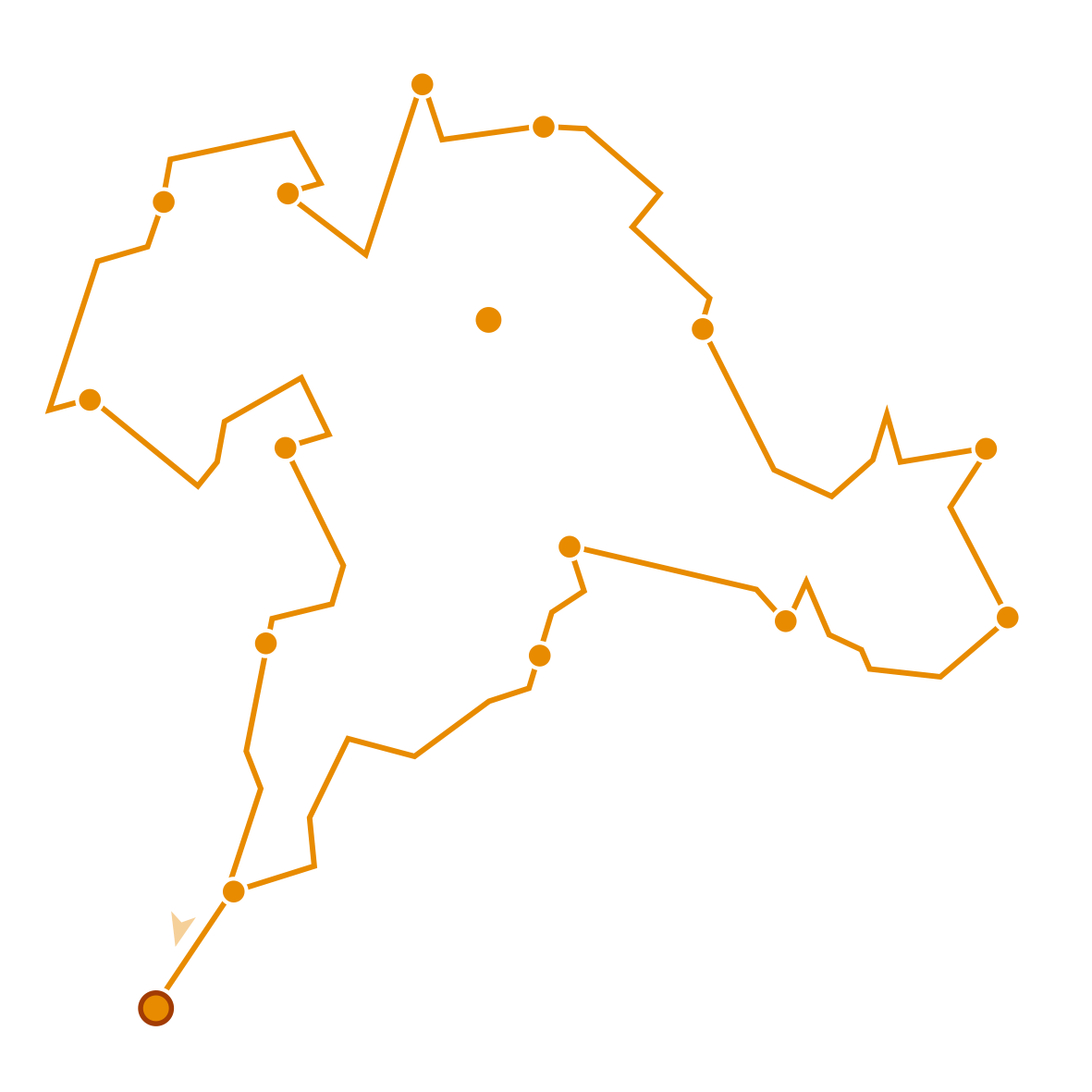 Croquis de la ruta de Rebalsadors